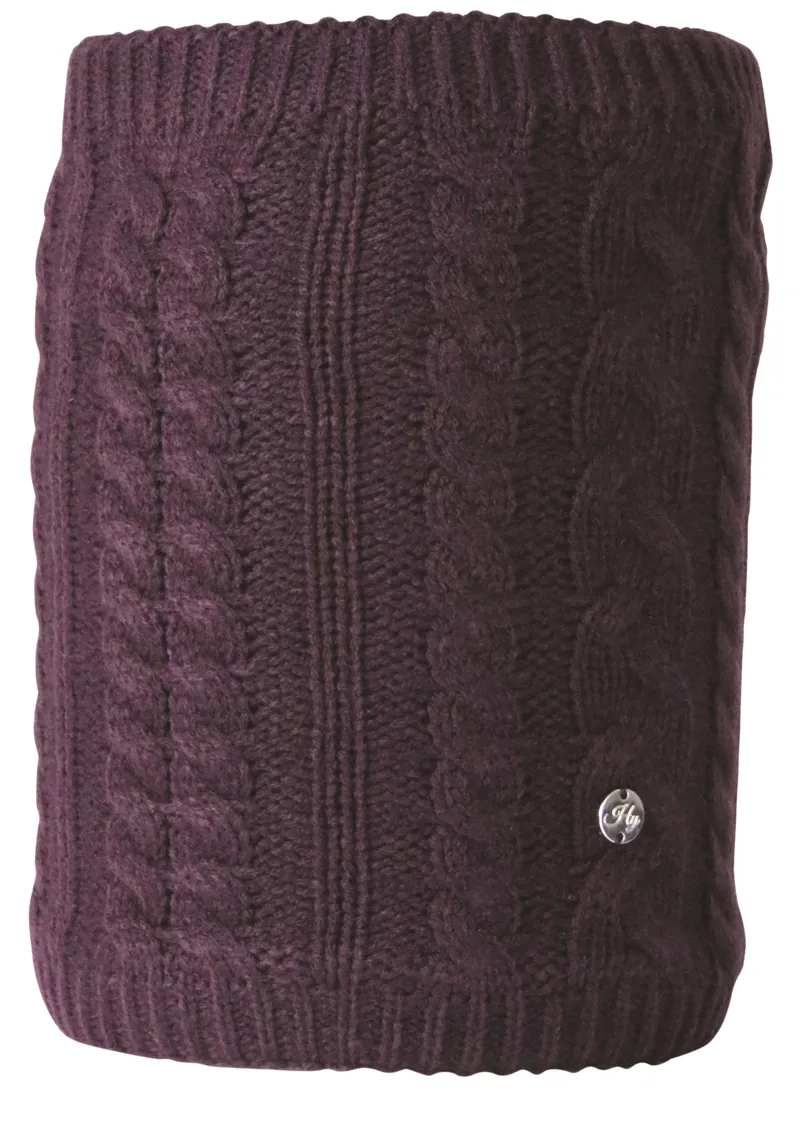Hy Equestrian Melrose Cable Knit Snood - Damson